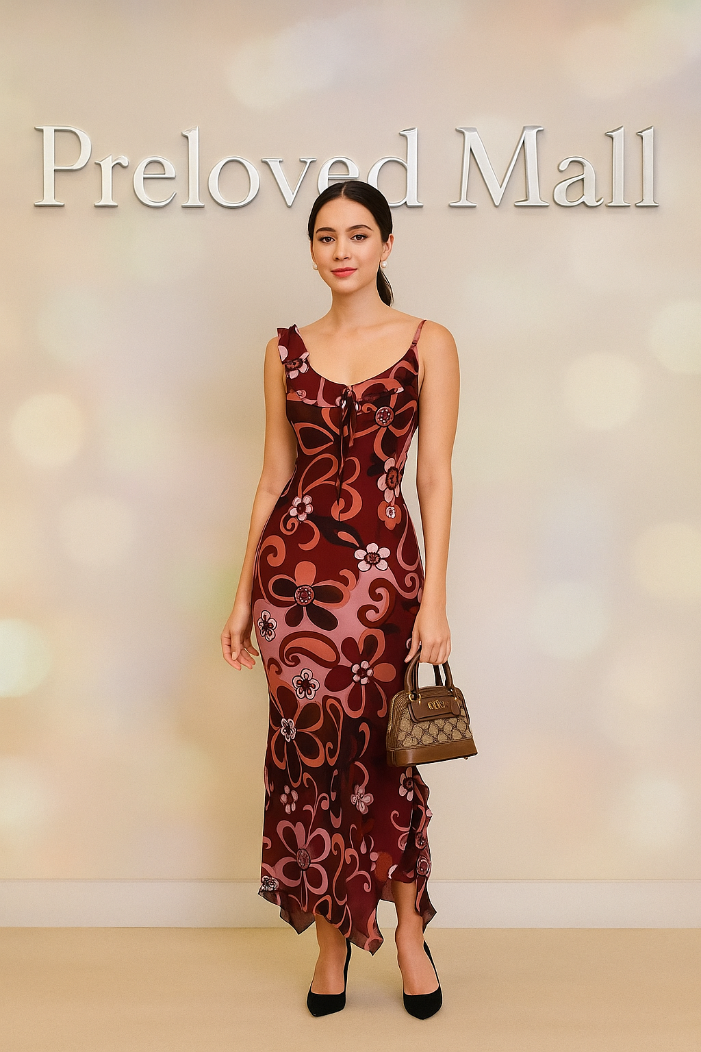 Ruffled Floral Maxi