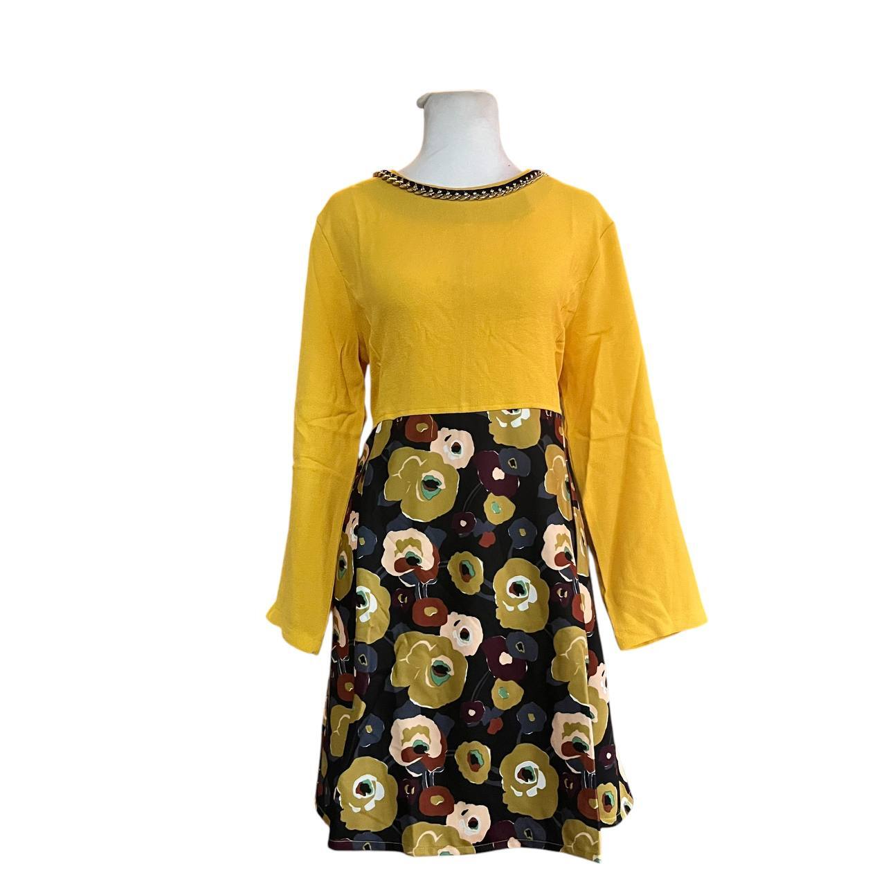 Vintage Mustard Bell Sleeve Dress