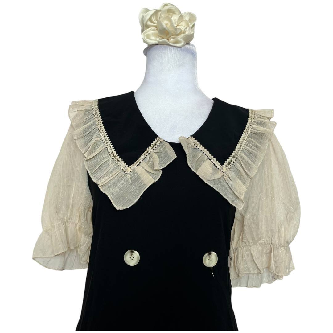 Vintage Black Dress with Peter Pan Collar