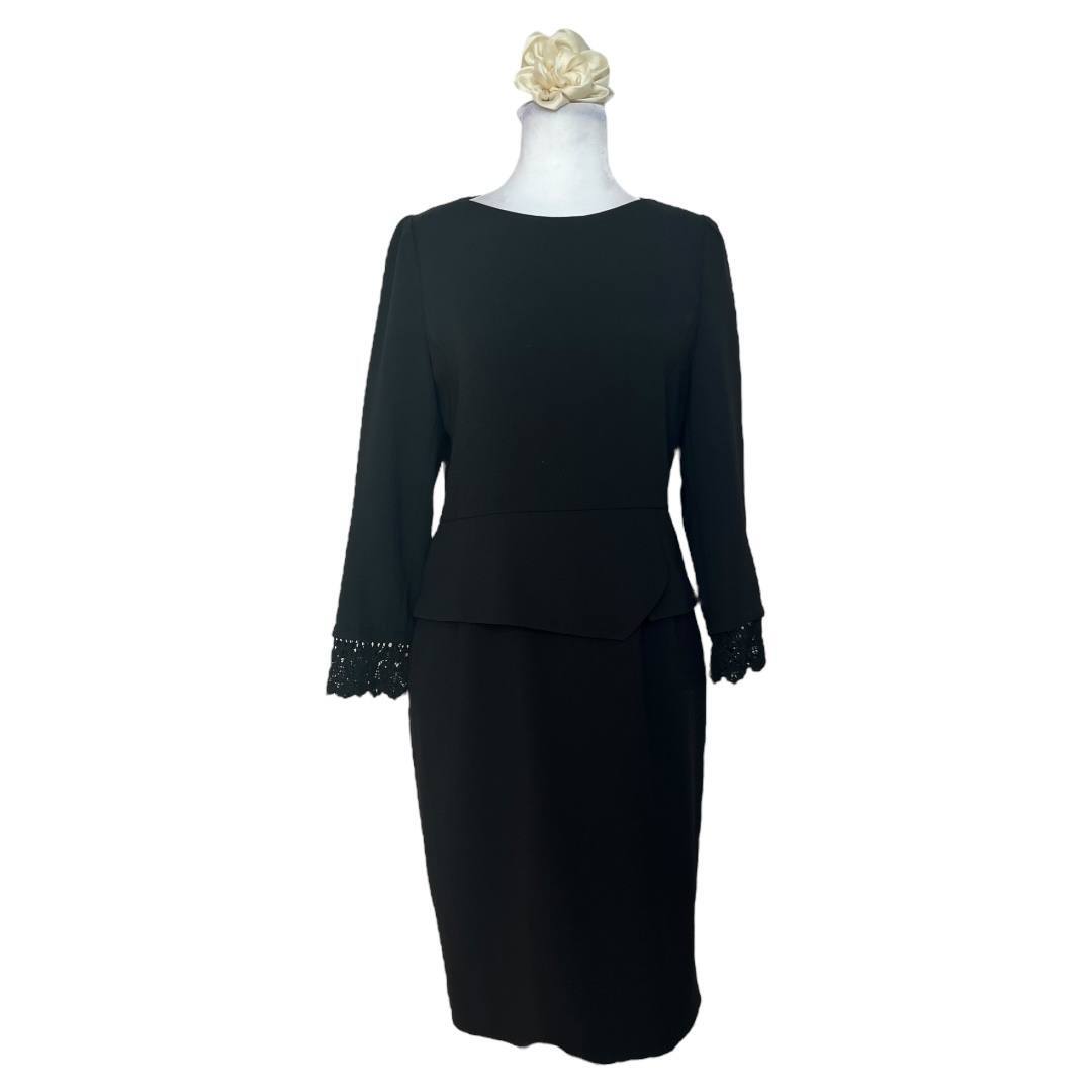 Black Peplum Lace Dress