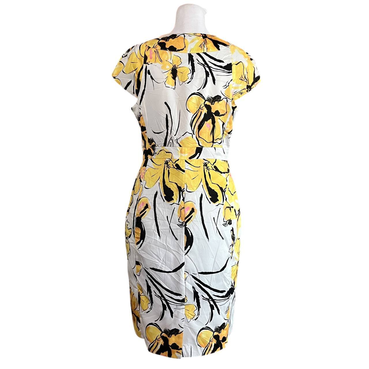 Yellow Floral Capped Sleeve Dress