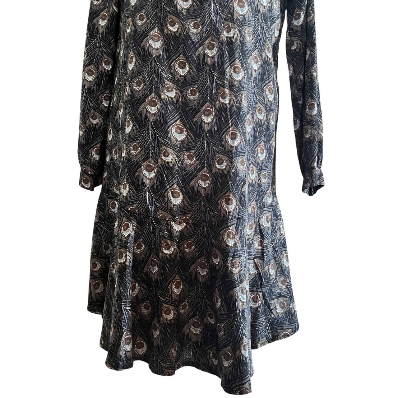 Peacock Feather Pattern Long Dress