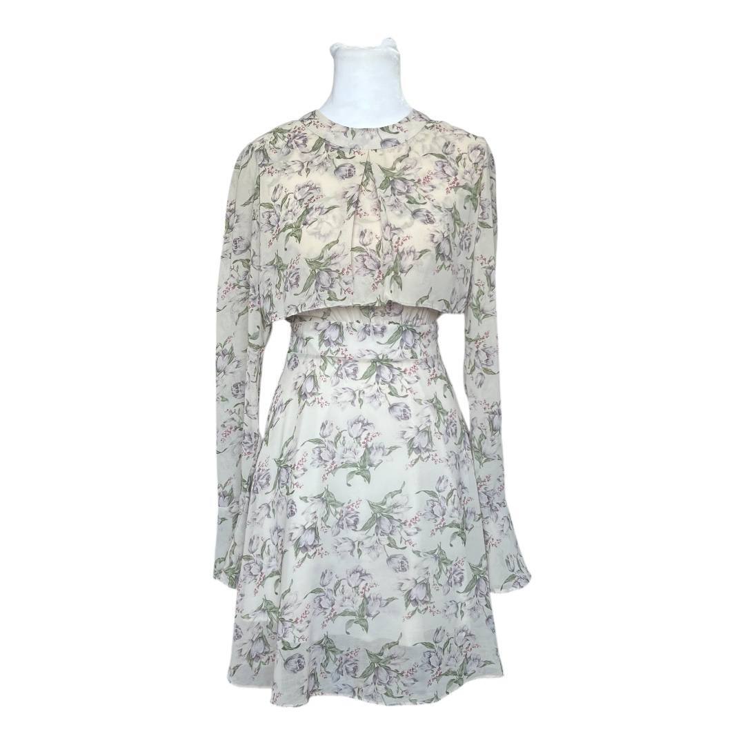 Floral Print High Neck Mini Dress