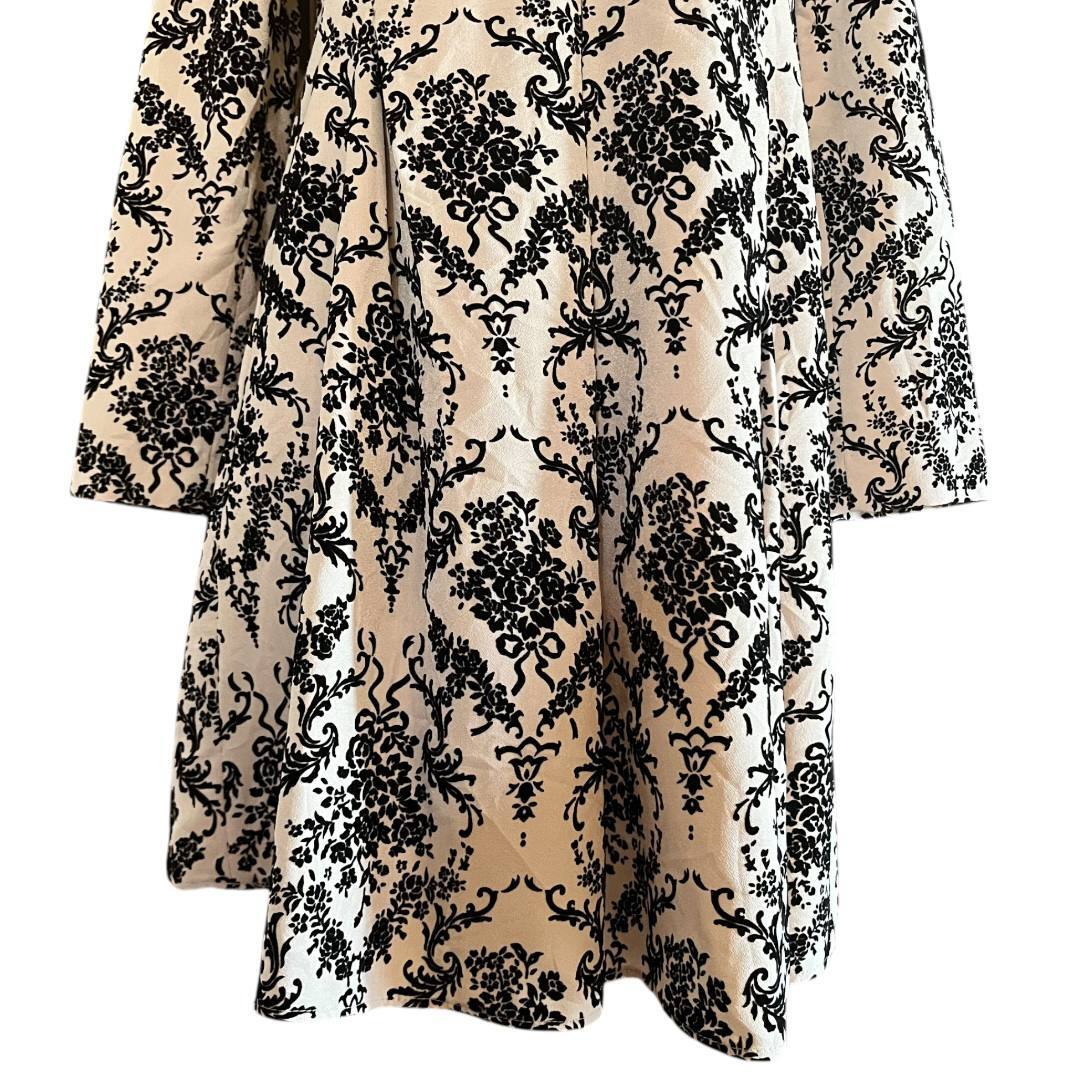 Cream Black Floral Dress