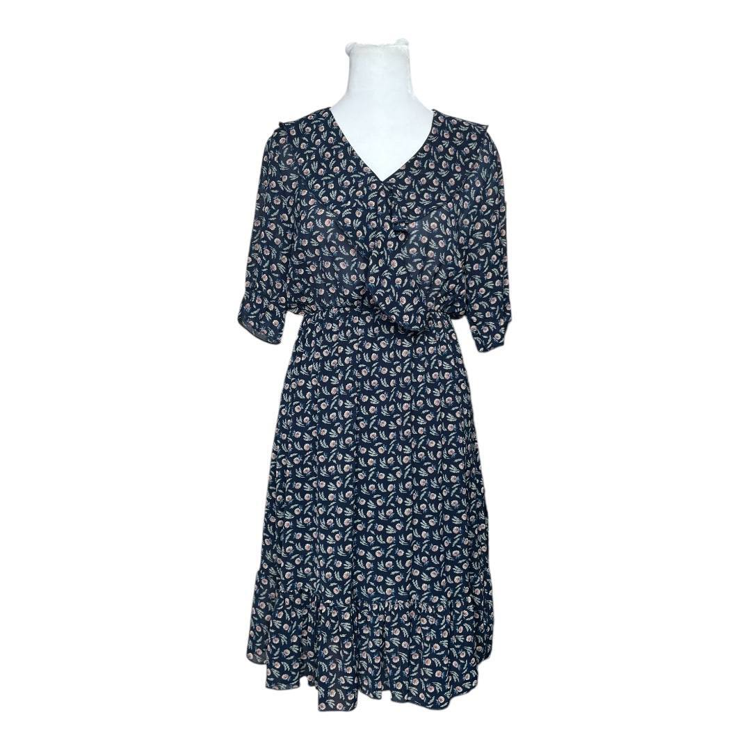 Floral Print V-Neck Midi Dress