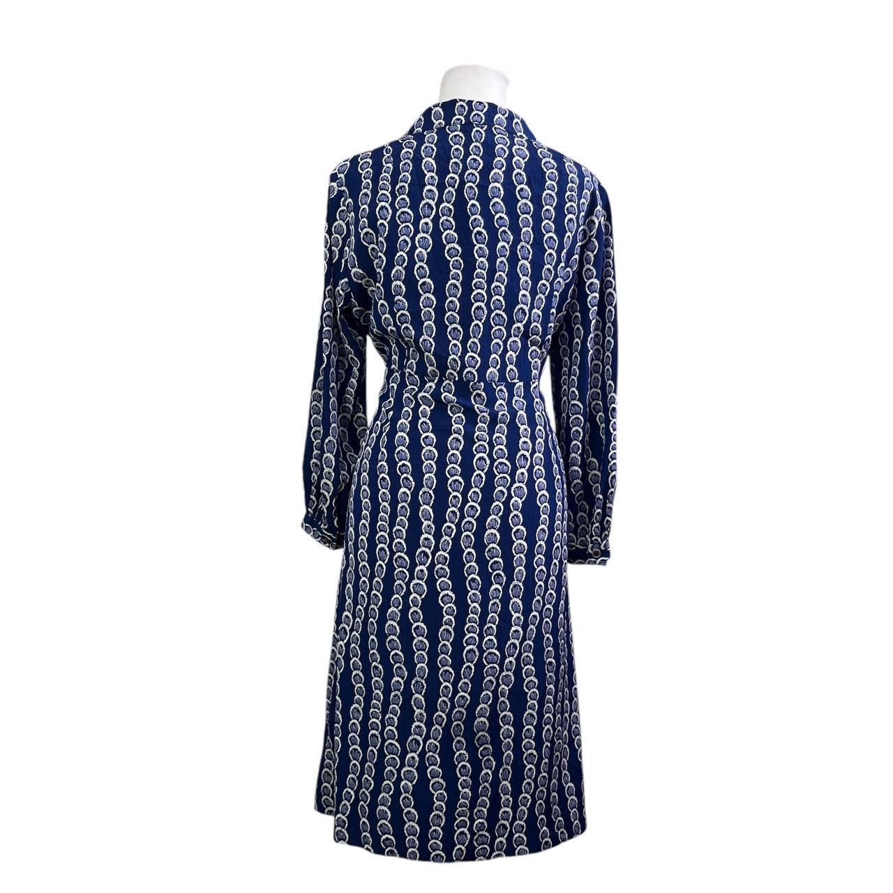 Vintage Navy Blue Button-Down Top