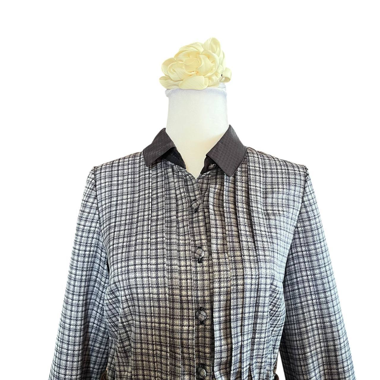intage Plaid Dress with Collar