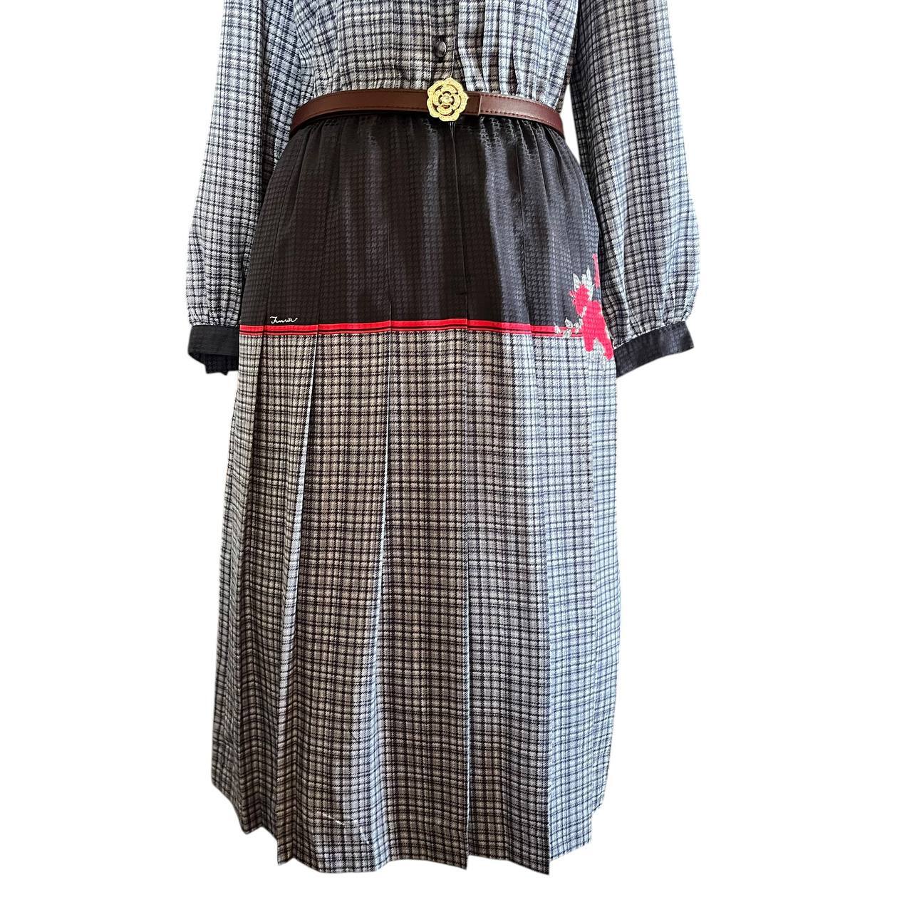intage Plaid Dress with Collar