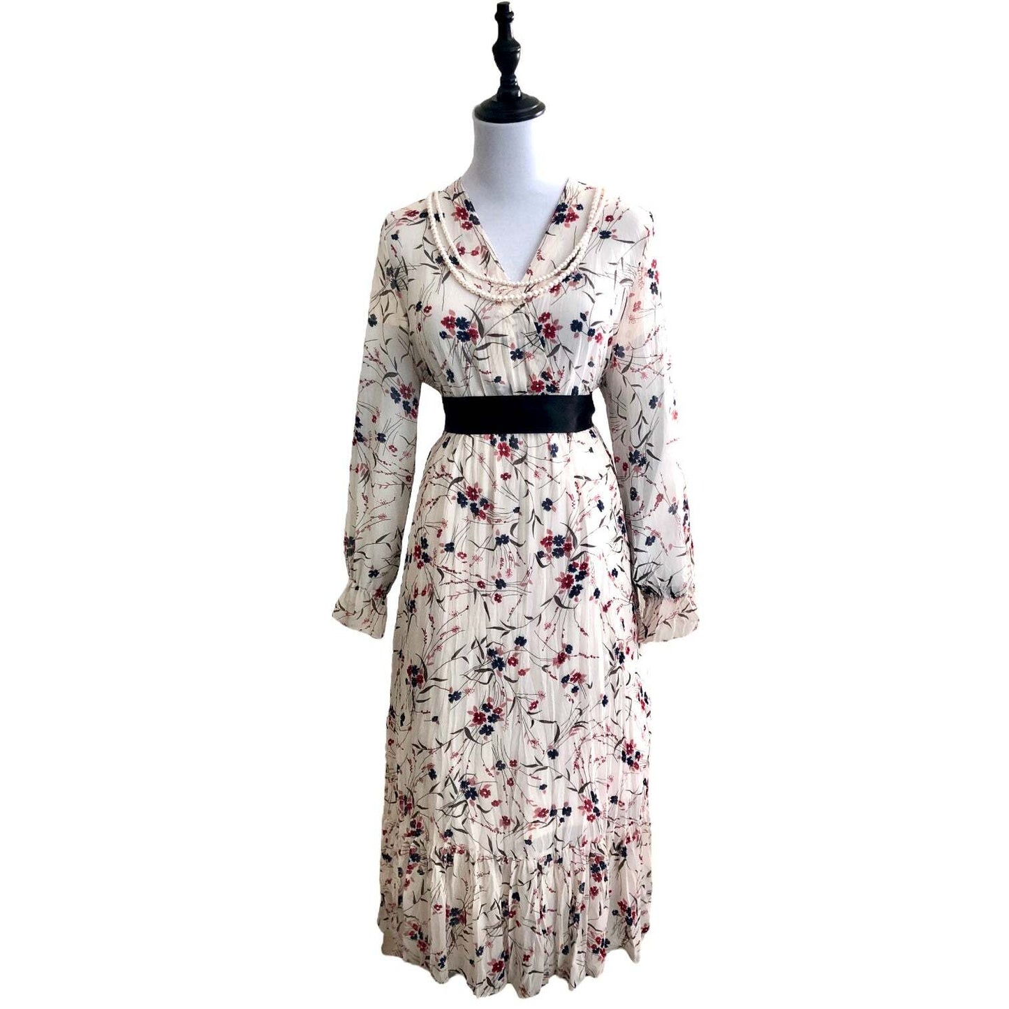 Floral Long-Sleeved Maxi Dress