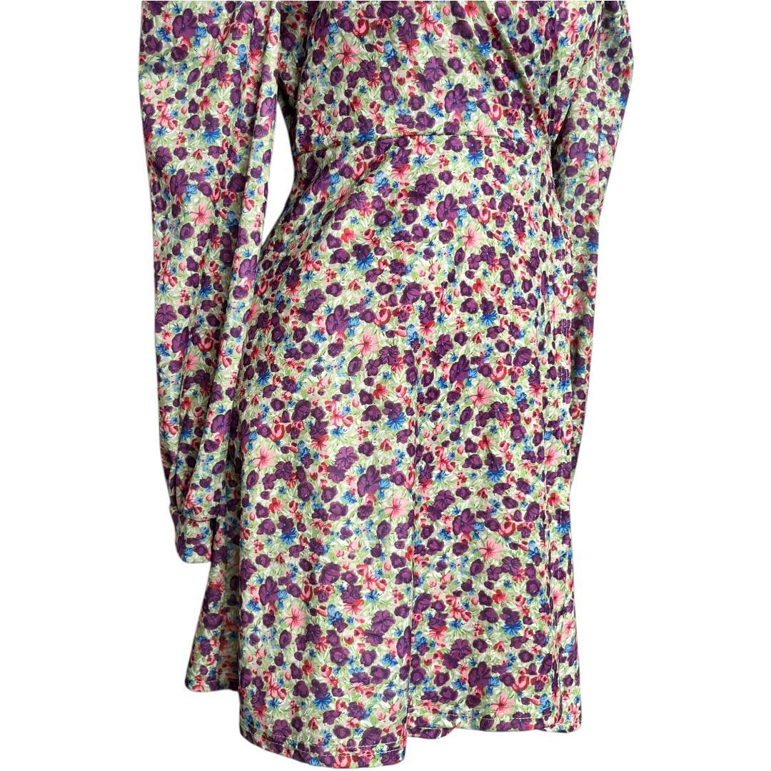 Floral Wrap Dress with Long Sleeves