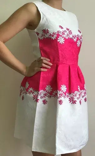 Pink and White Floral Dress