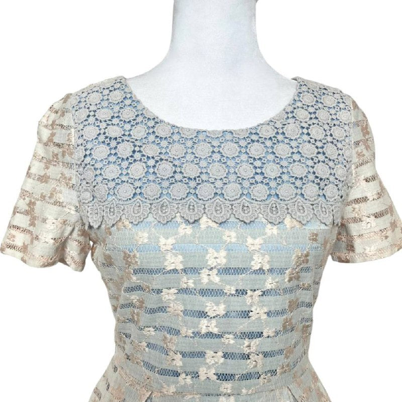 Vintage-Inspired Lace Pleated Dress
