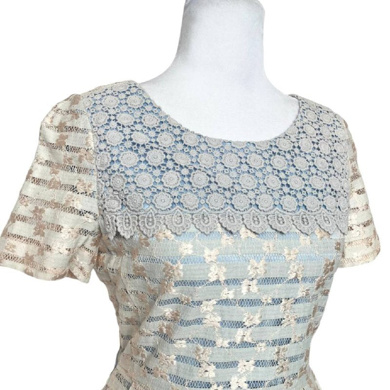 Vintage-Inspired Lace Pleated Dress