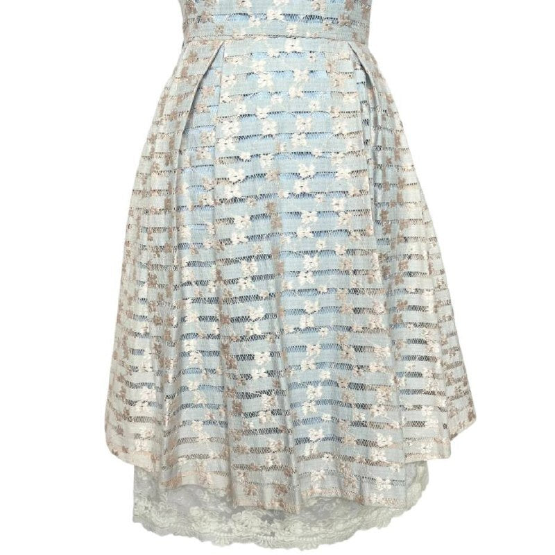 Vintage-Inspired Lace Pleated Dress