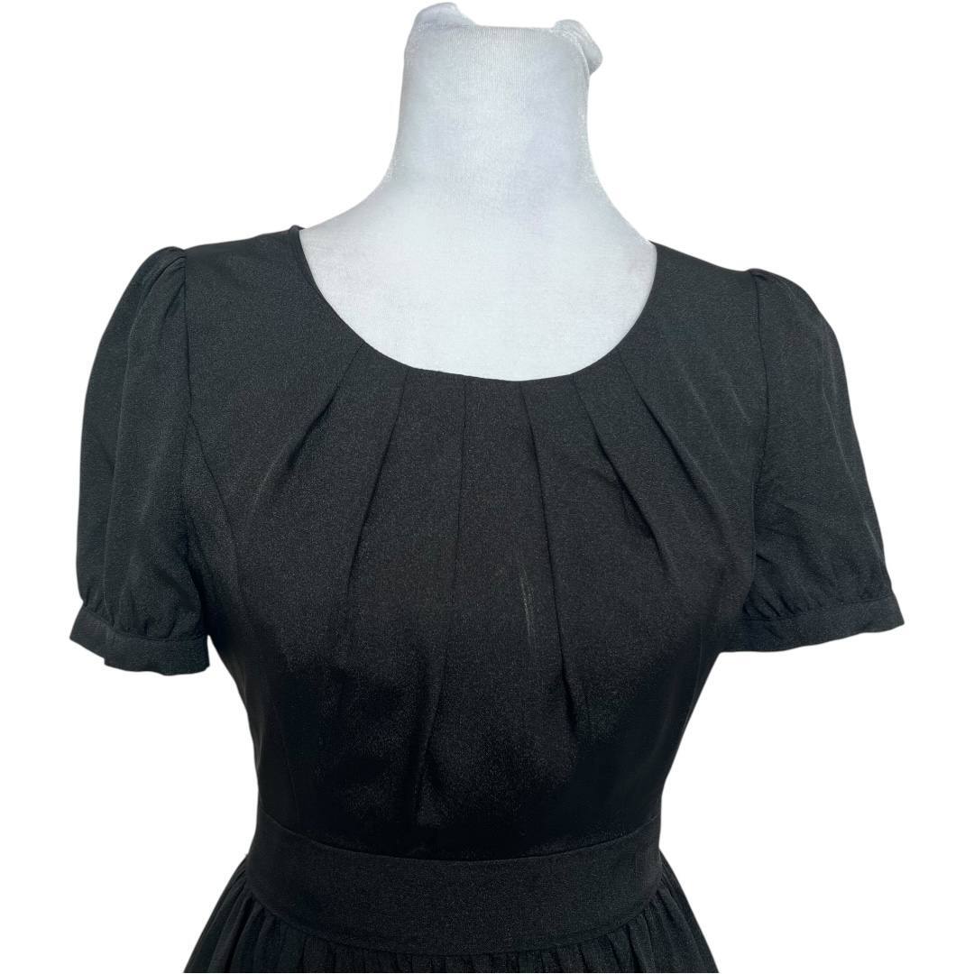 Classic Black Dress Cream Hem