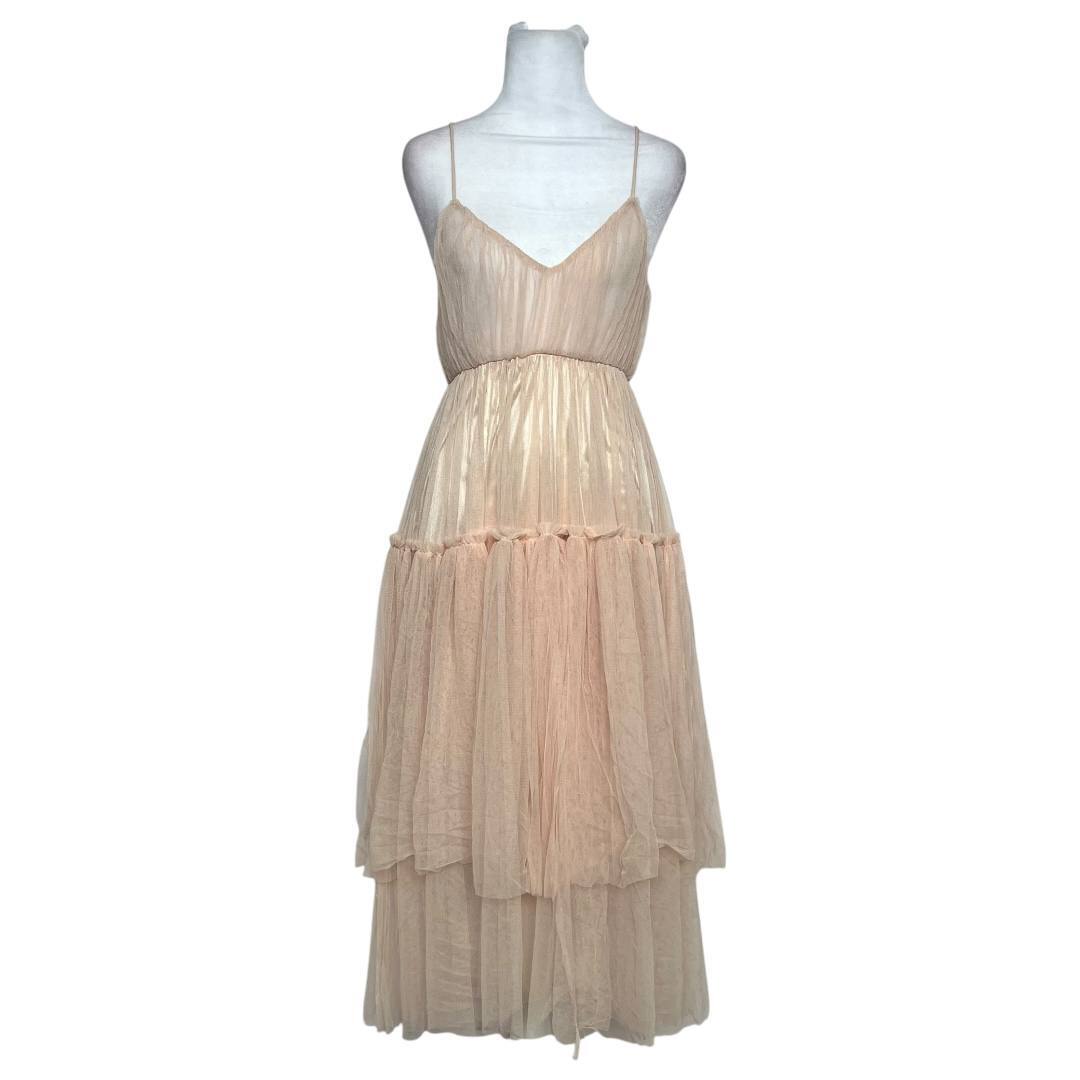 Nude Tiered Maxi Dress