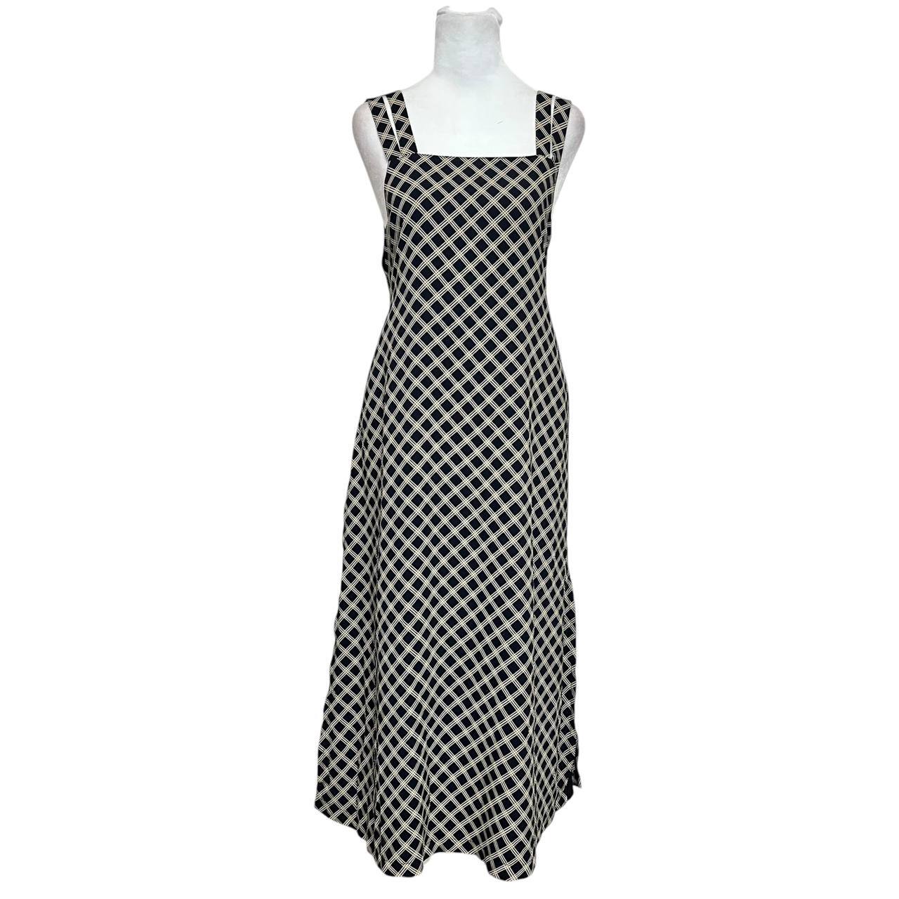 Black White Checkered Midi Dress