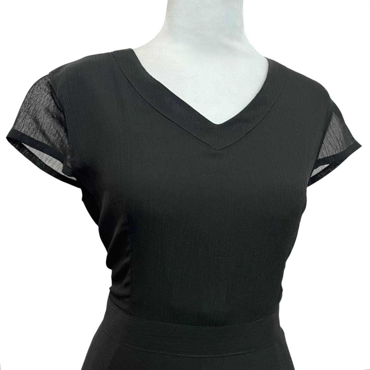 Elegant Black V-Neck Dress