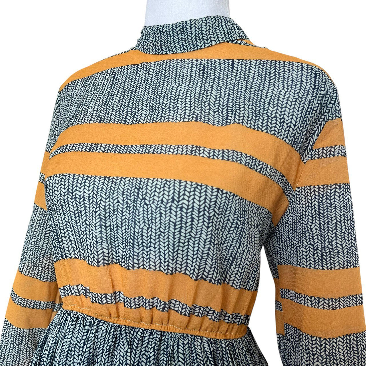 Orange Gray Striped Dress