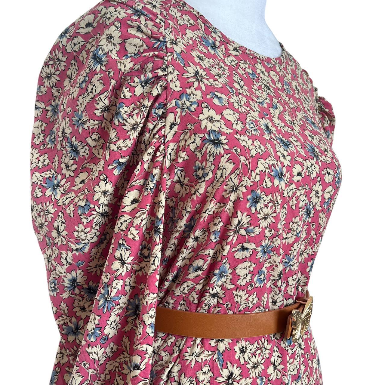 Pink Floral Wrap Dress