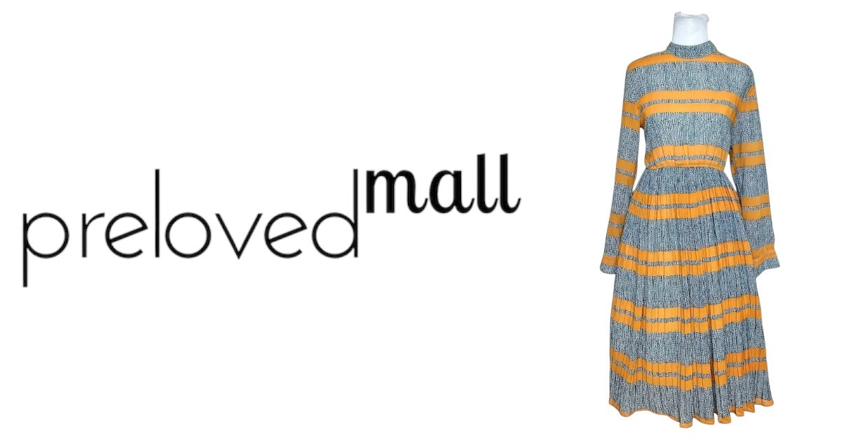 Orange Gray Striped Dress