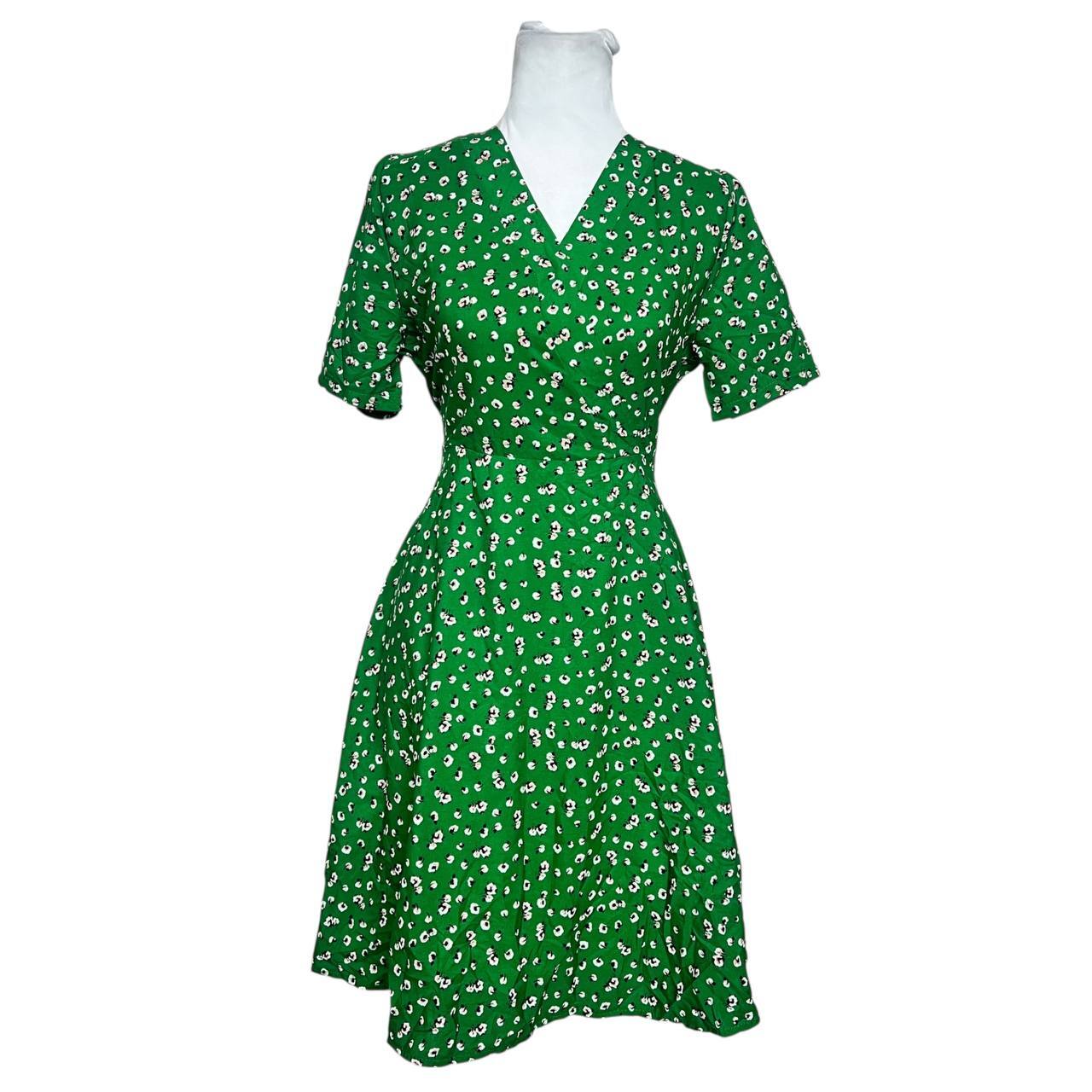 Green Floral A-line Dress