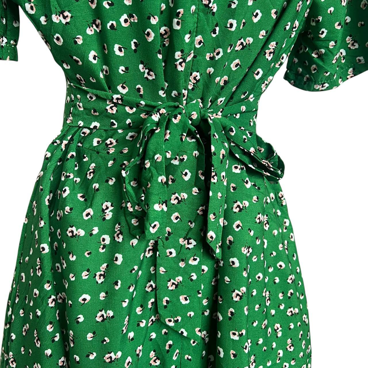 Green Floral A-line Dress