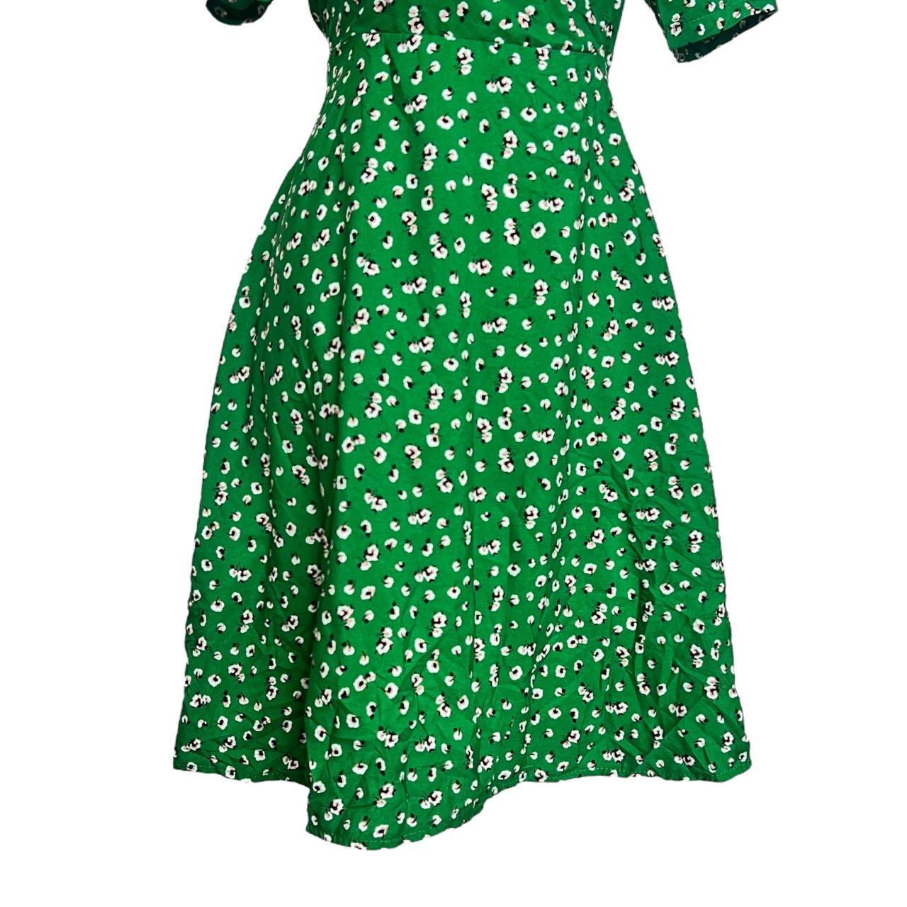 Green Floral A-line Dress