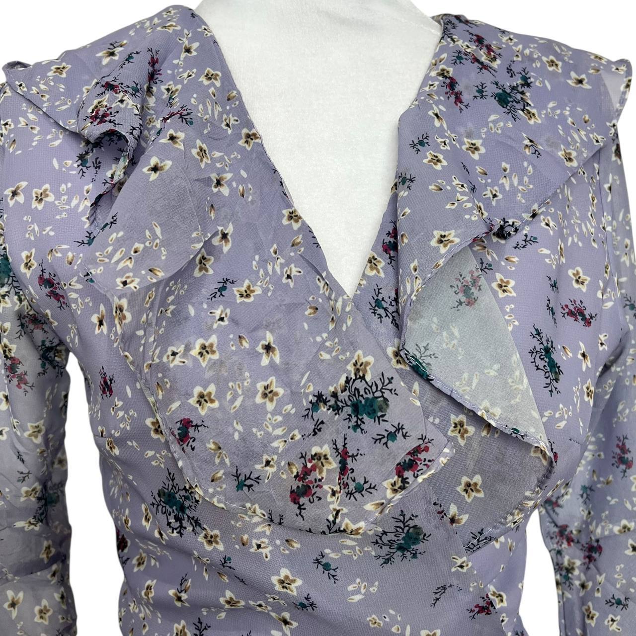 Purple Floral Wrap Dress
