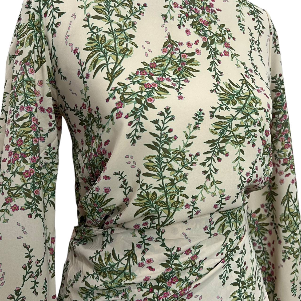 Cream Green Floral Mini
