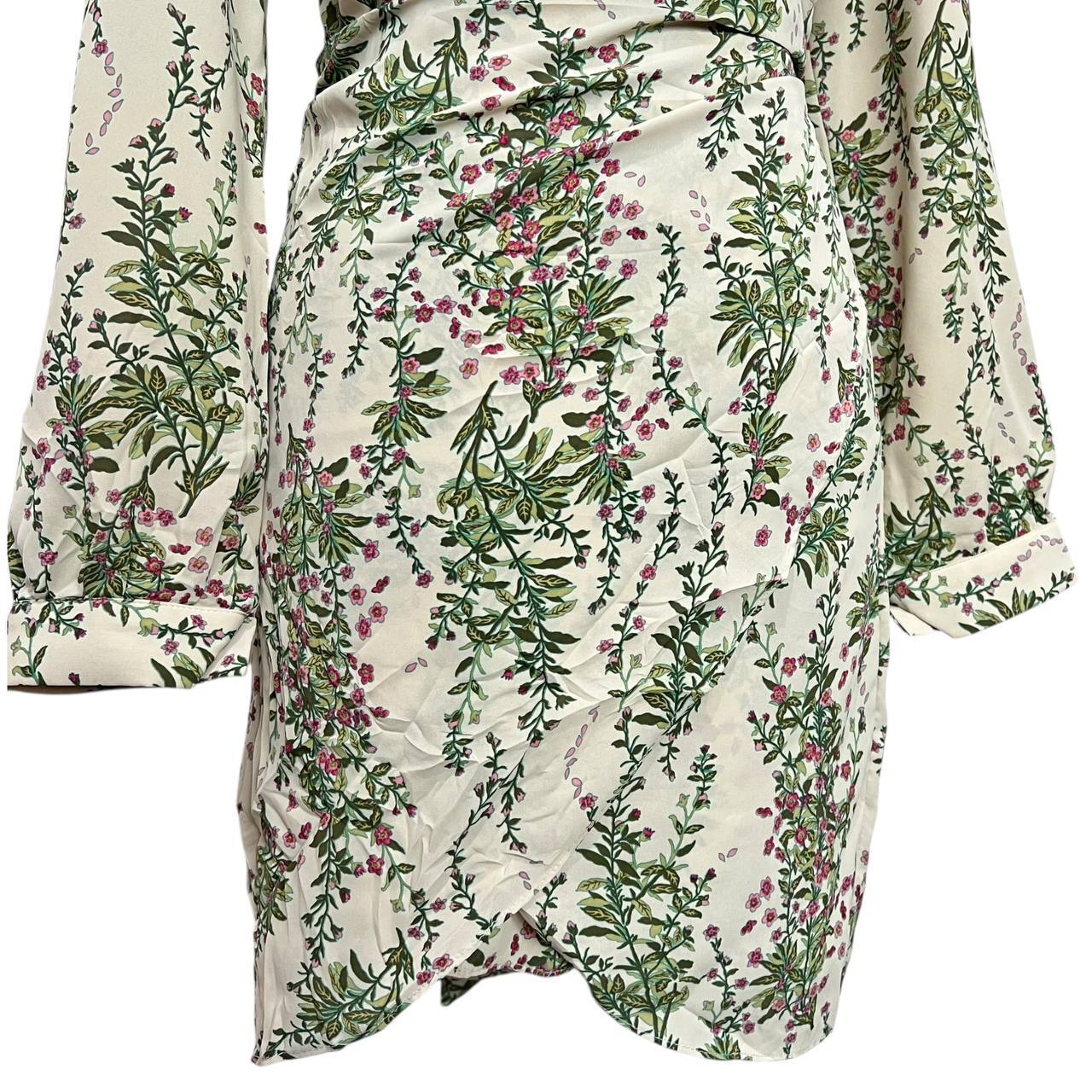 Cream Green Floral Mini