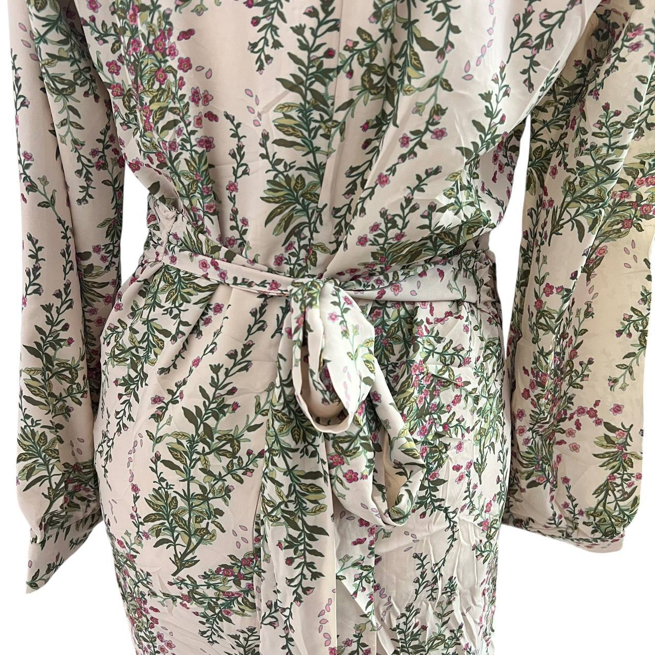 Cream Green Floral Mini