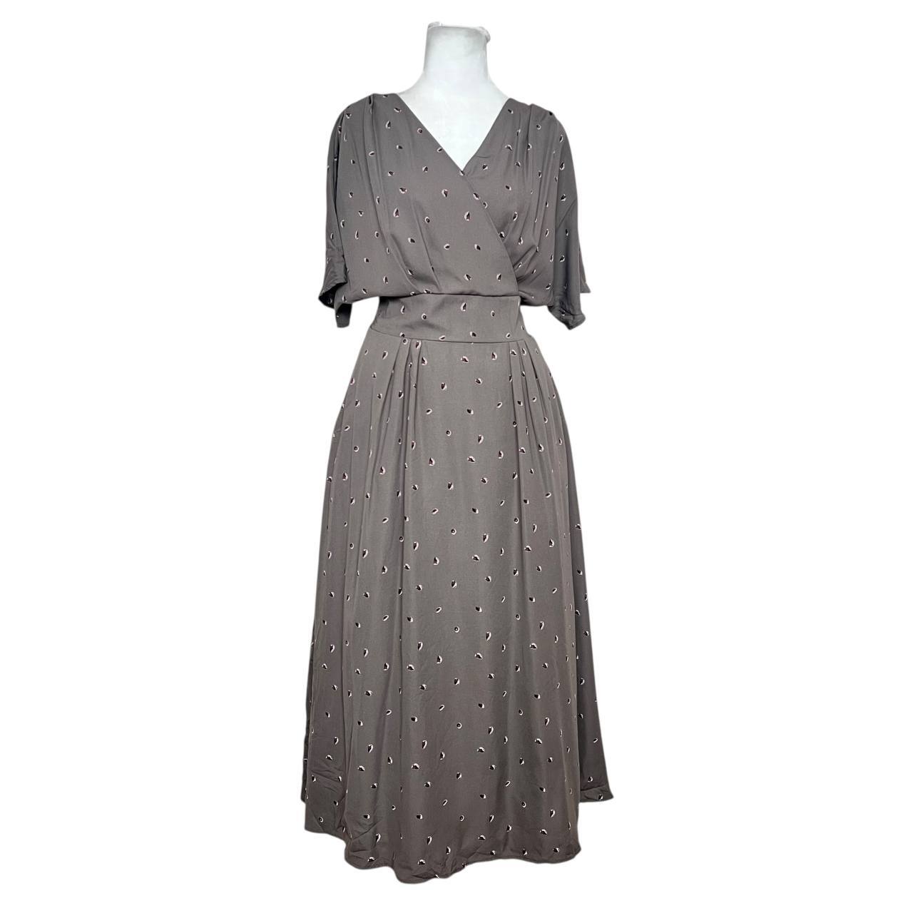 Grey Vintage Wrap Dress