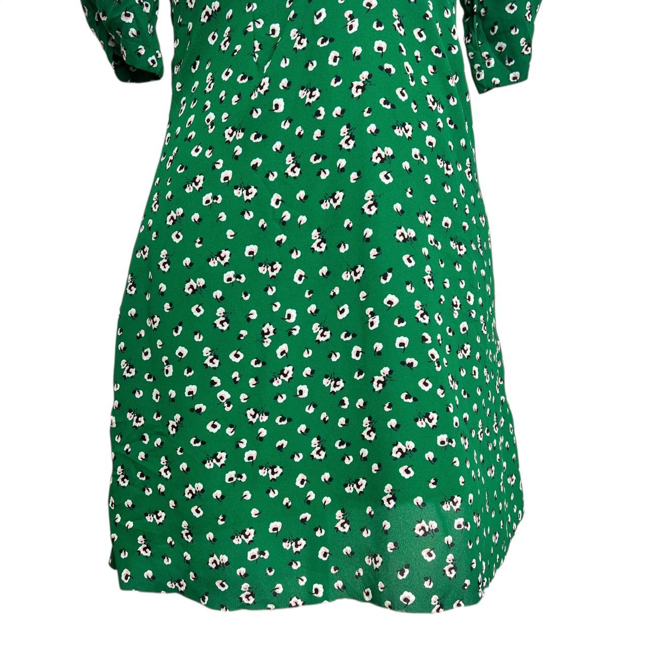 Green Floral Sweetheart Mini Dress