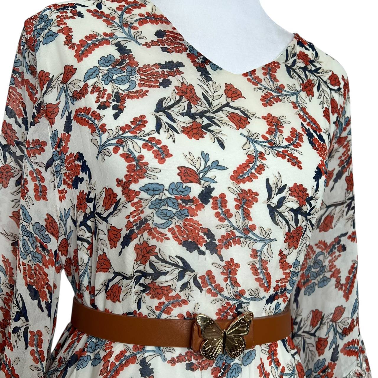 Floral Belted Mini Dress