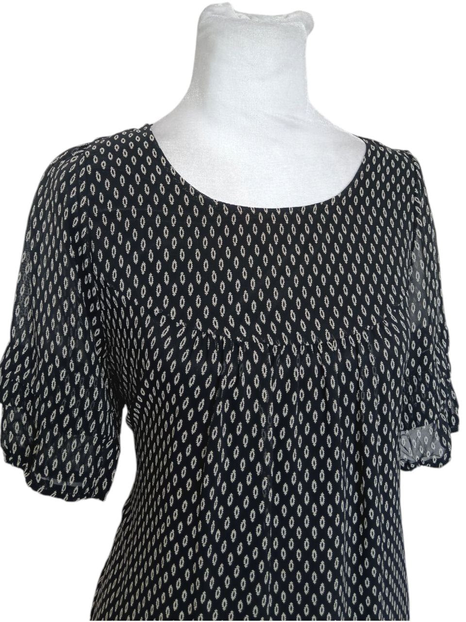 Geometric Ruffle Hem Dress