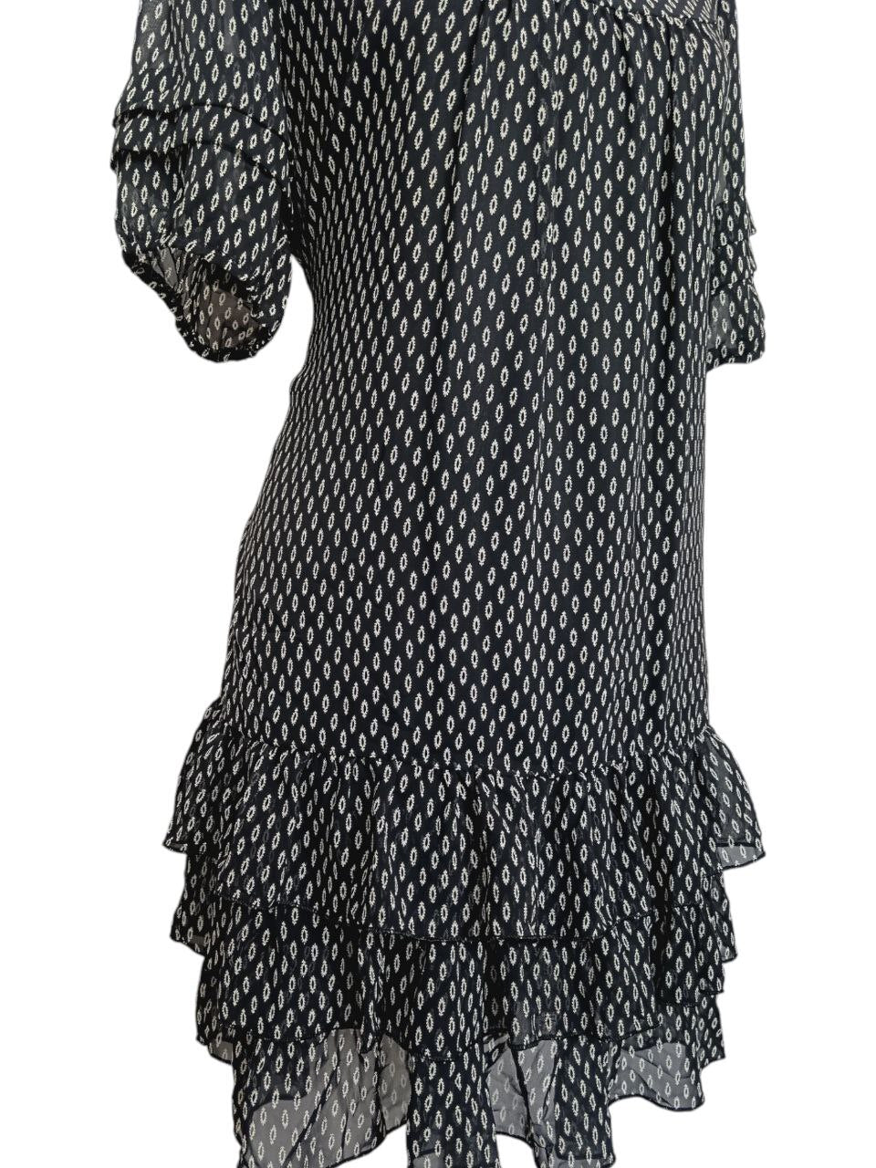 Geometric Ruffle Hem Dress