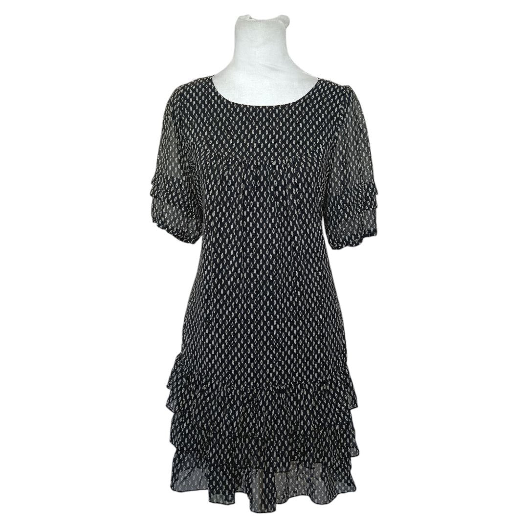Geometric Ruffle Hem Dress