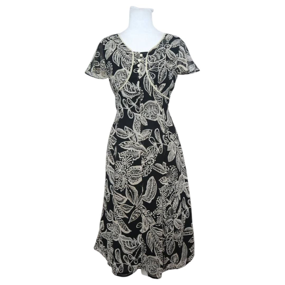 Grey Floral Dress