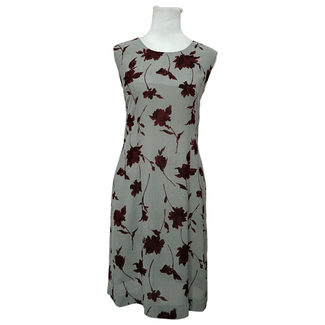 Gray Floral Sheath Dress
