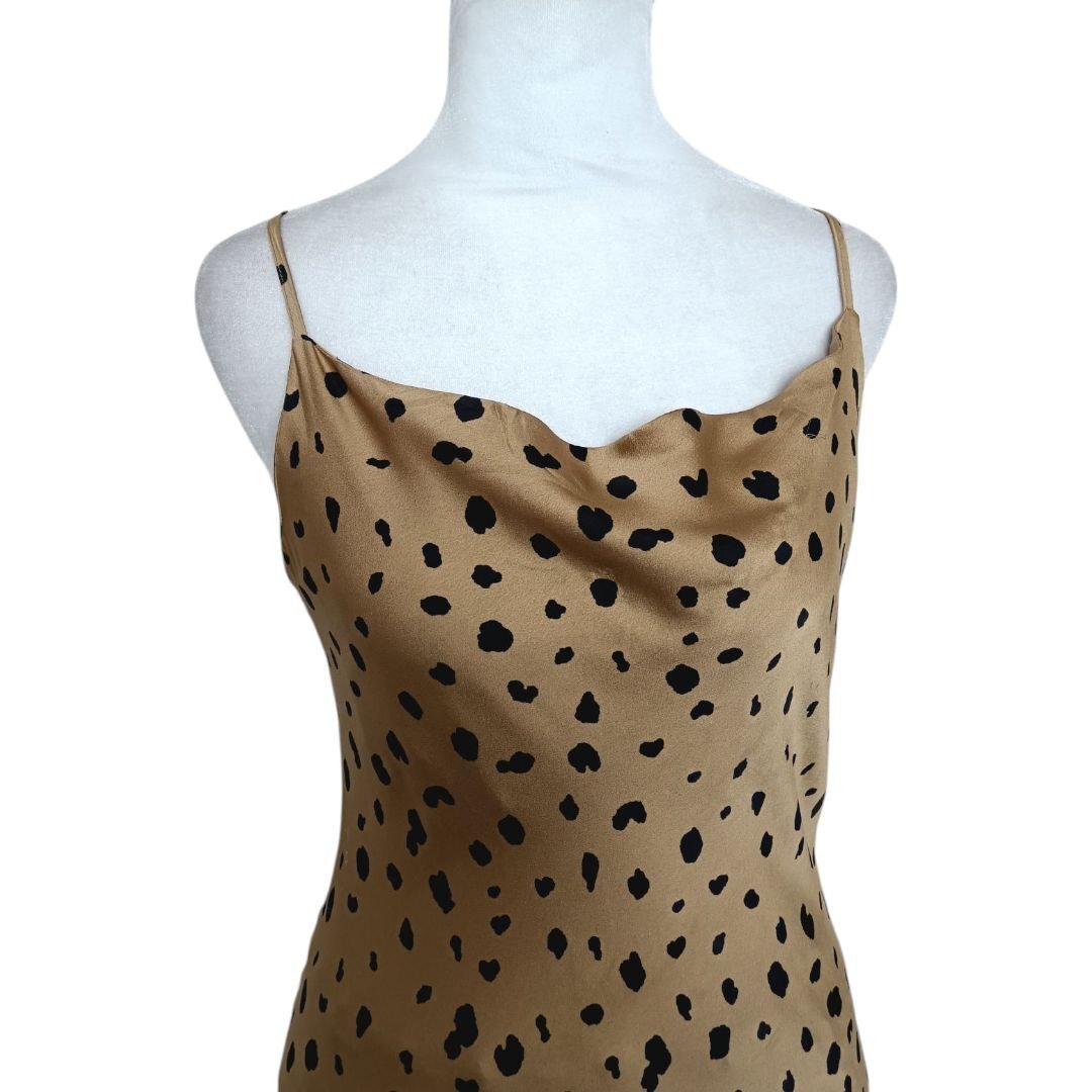 Brown Leopard Spaghetti Strap Dress
