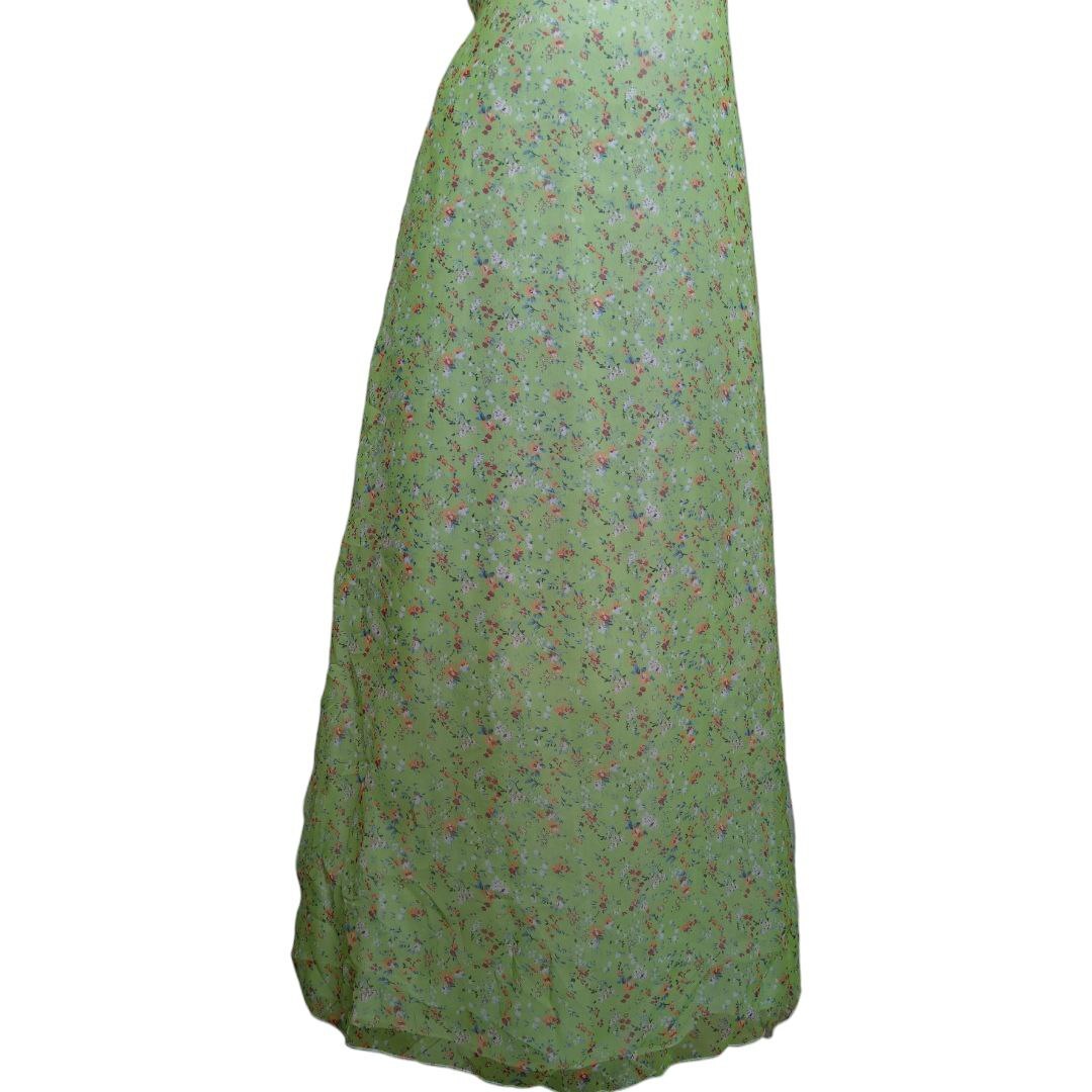 Light Green Floral Spaghetti Strap Dress