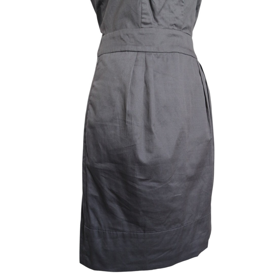 Button-Front V-Neck Dress