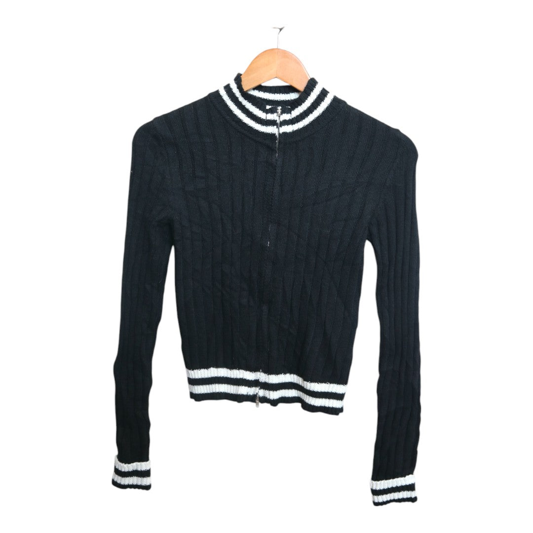 Striped Zip Cardigan