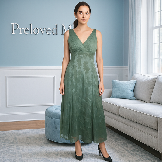 Satin Sage Dress