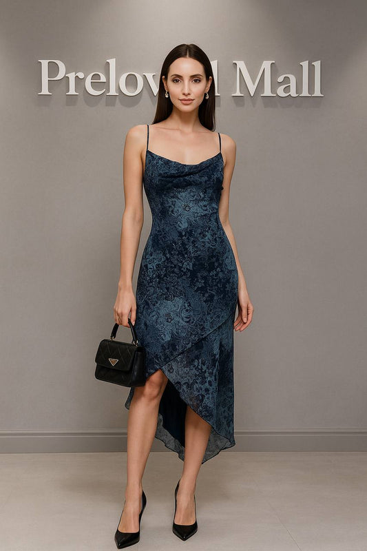 Blue Floral Slip Dress