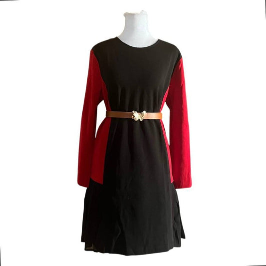 Black and Red Block Dress