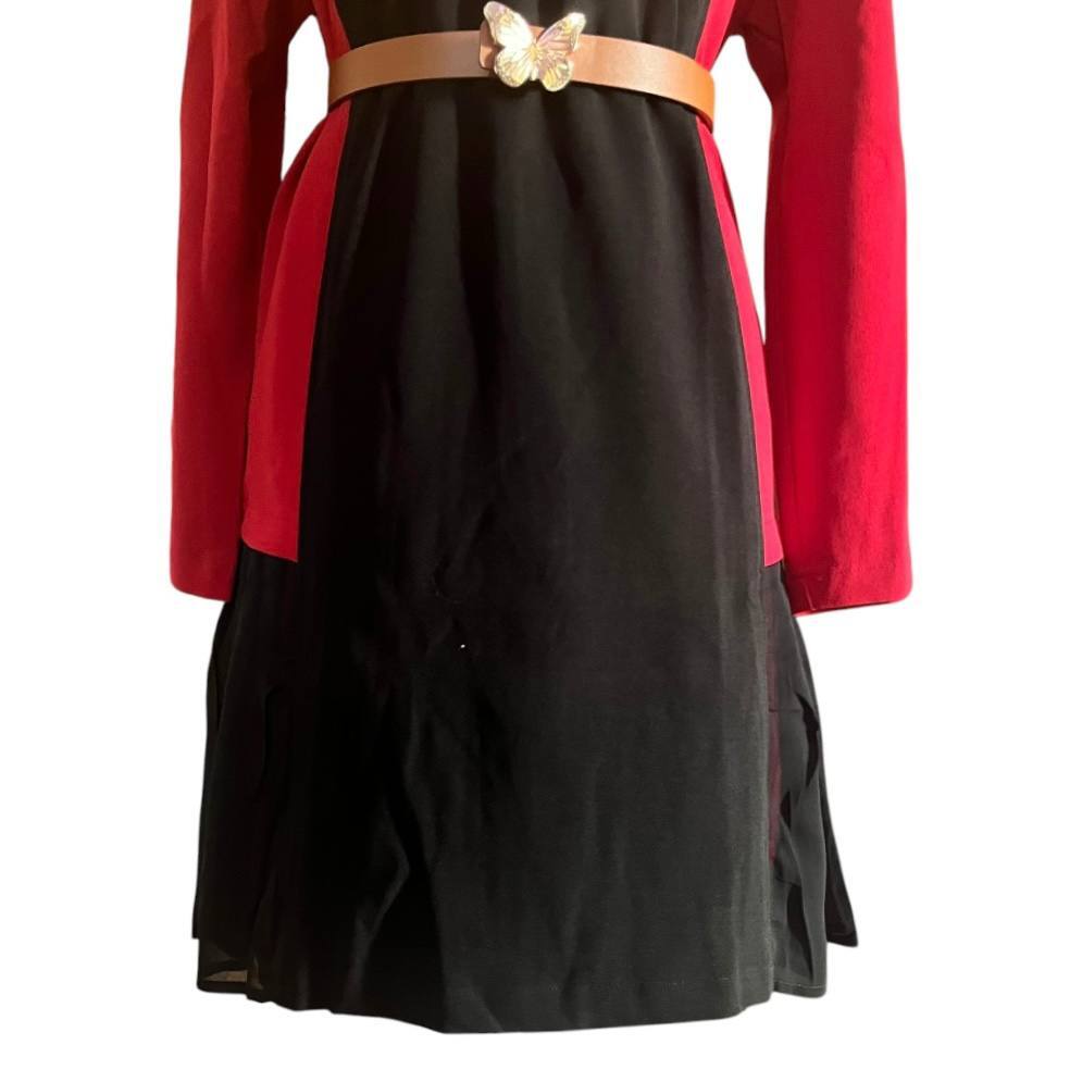 Black and Red Block Dress