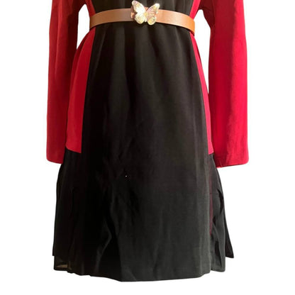 Black and Red Block Dress