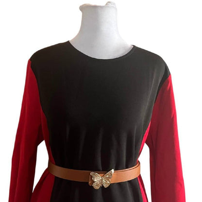 Black and Red Block Dress